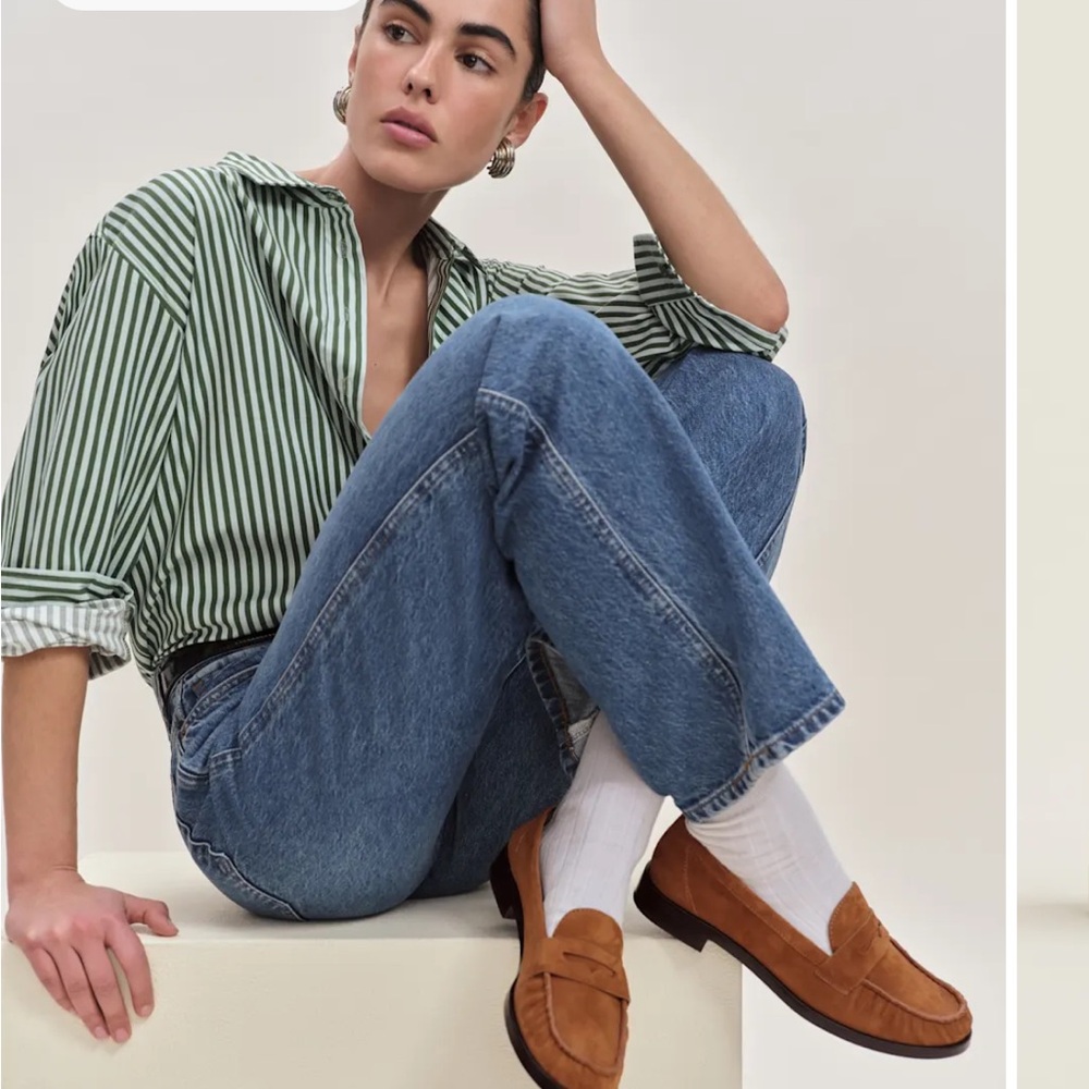 Reformation Tan Loafers for Women, Ani Ruched Loafer Rum Suede